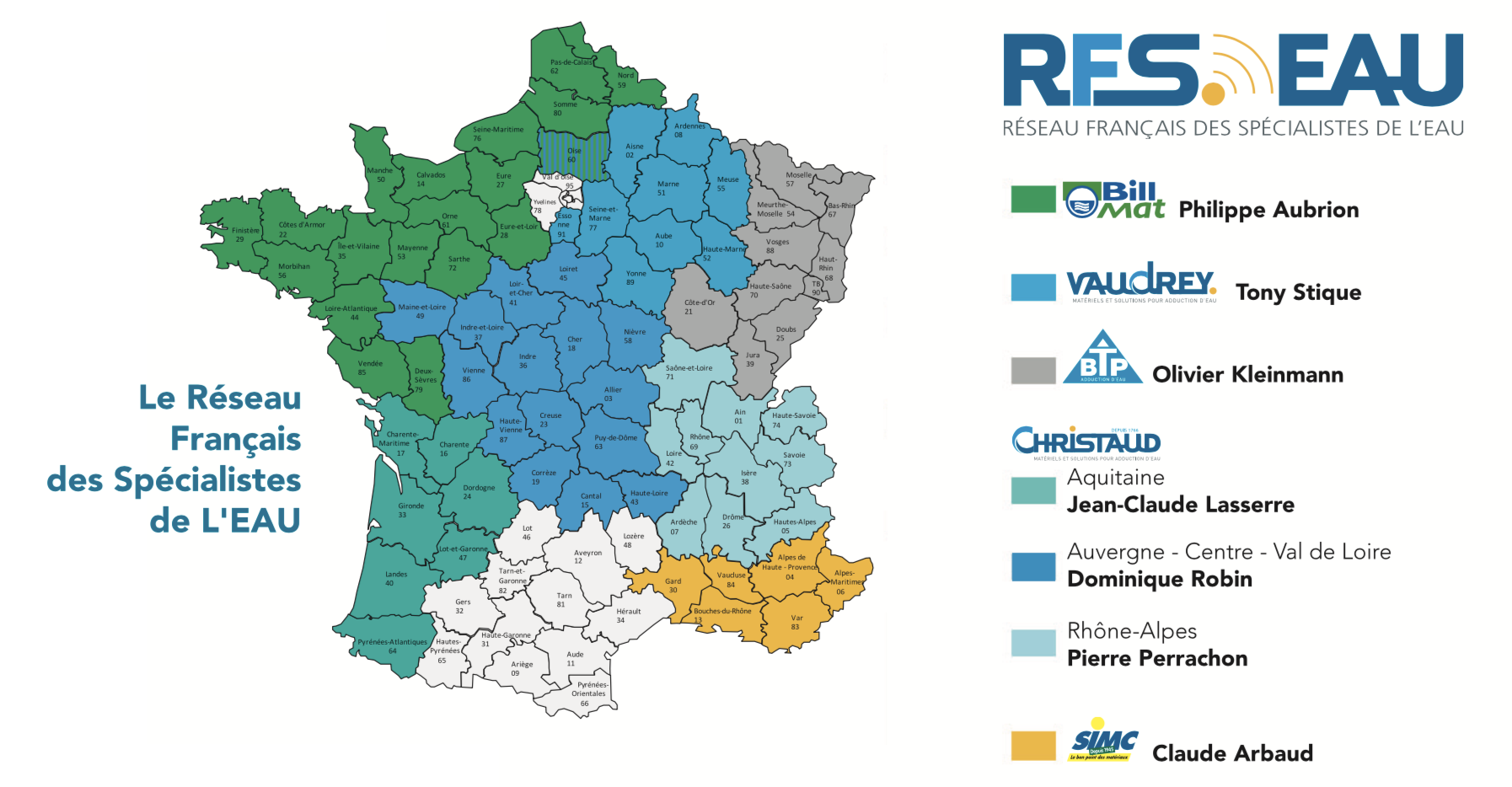 Carte Réseau Français des Spécialistes de l'Eau