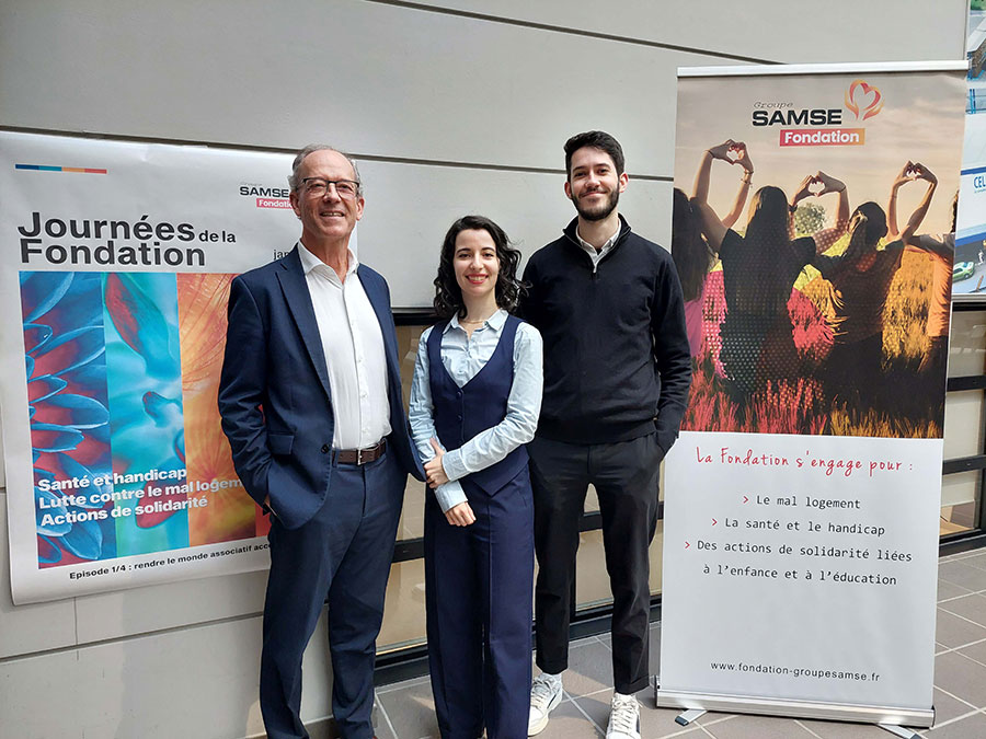 Clara Martinez entourée d'Olivier Malfait et Aurélien Brun