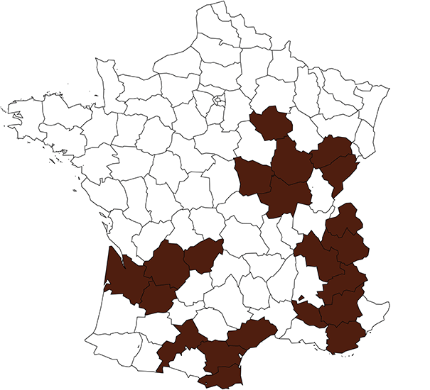 Carte des départements d’implantation de Caréo