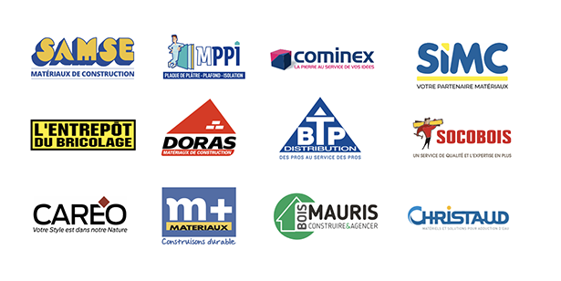 Mosaïque de logos du Groupe Samse