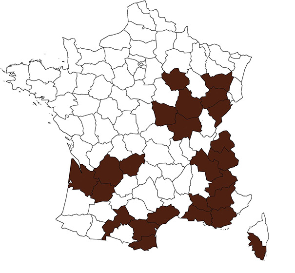Carte des départements d’implantation de Caréo