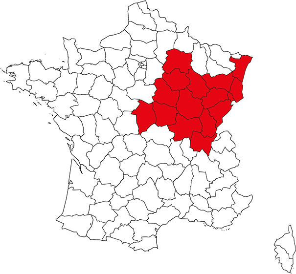 carte des implantations de départements de Doras