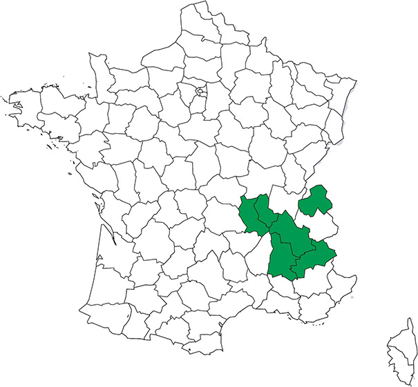 carte des implantations de départements Mauris-Bois