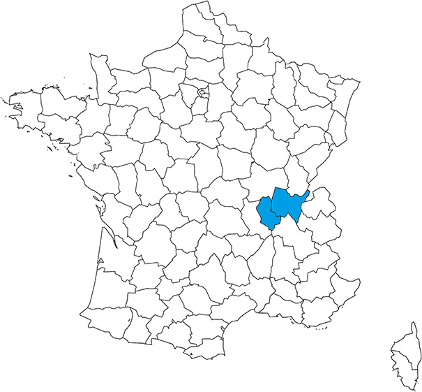 carte des implantations de départements Ollier-Bois