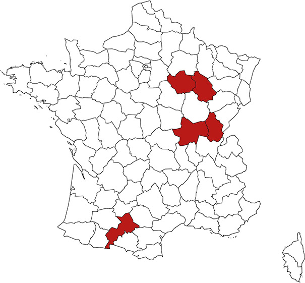 carte des implantations de départements Socobois
