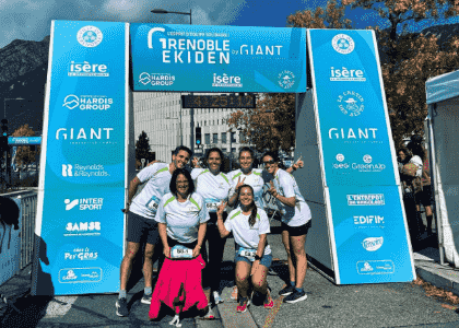 équipe groupe samse à la fin de la course ekiden